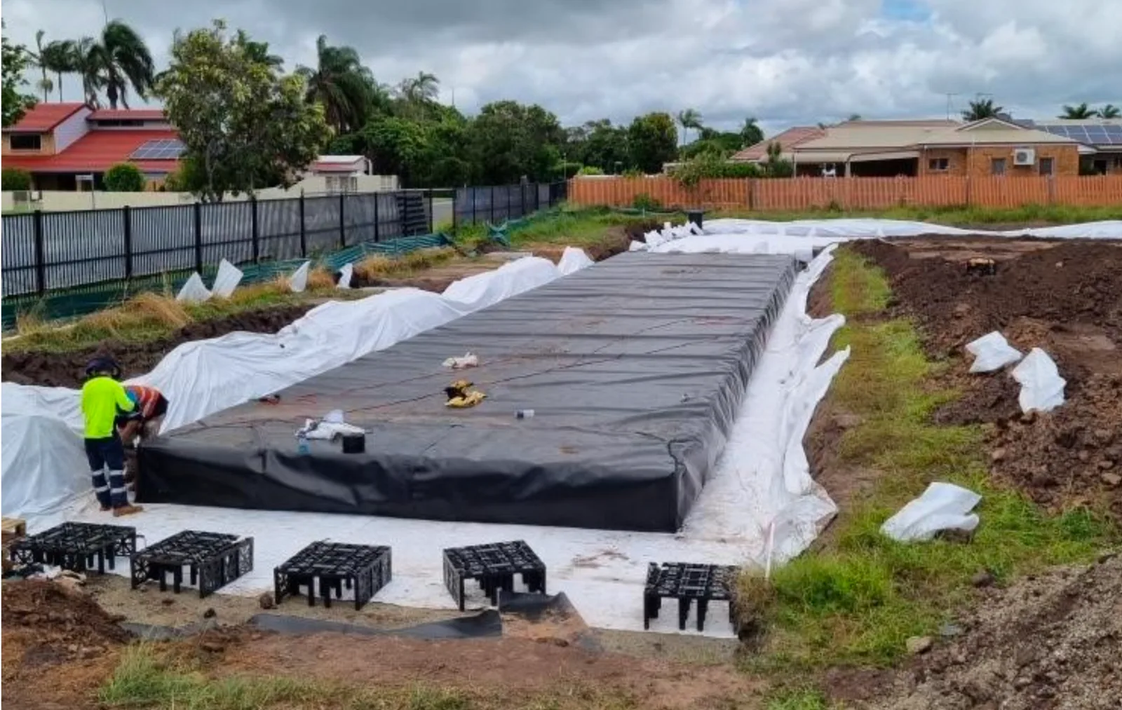 665 m³ detention replacing concrete tanks in Mackay project photo, Mackay, QLD