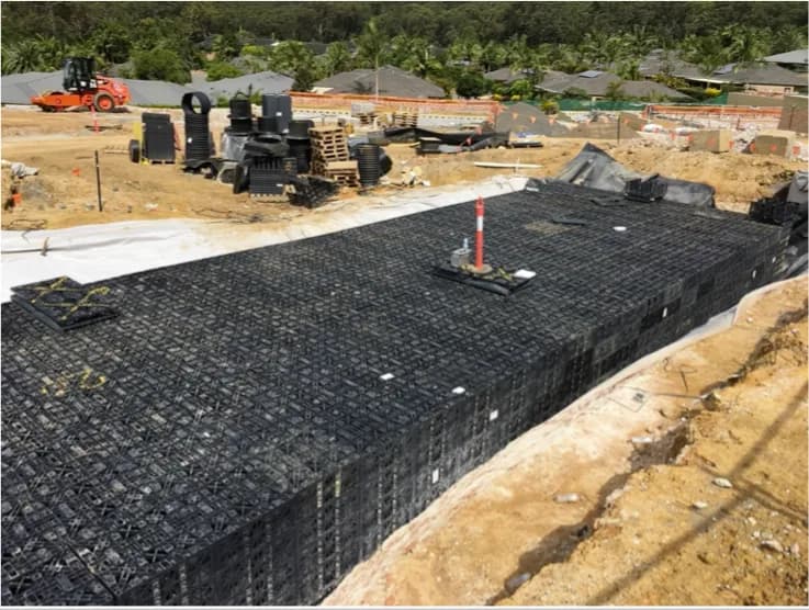 1,000 m³ detention beneath driveways at Woodglen Village project photo, Woodglen, QLD