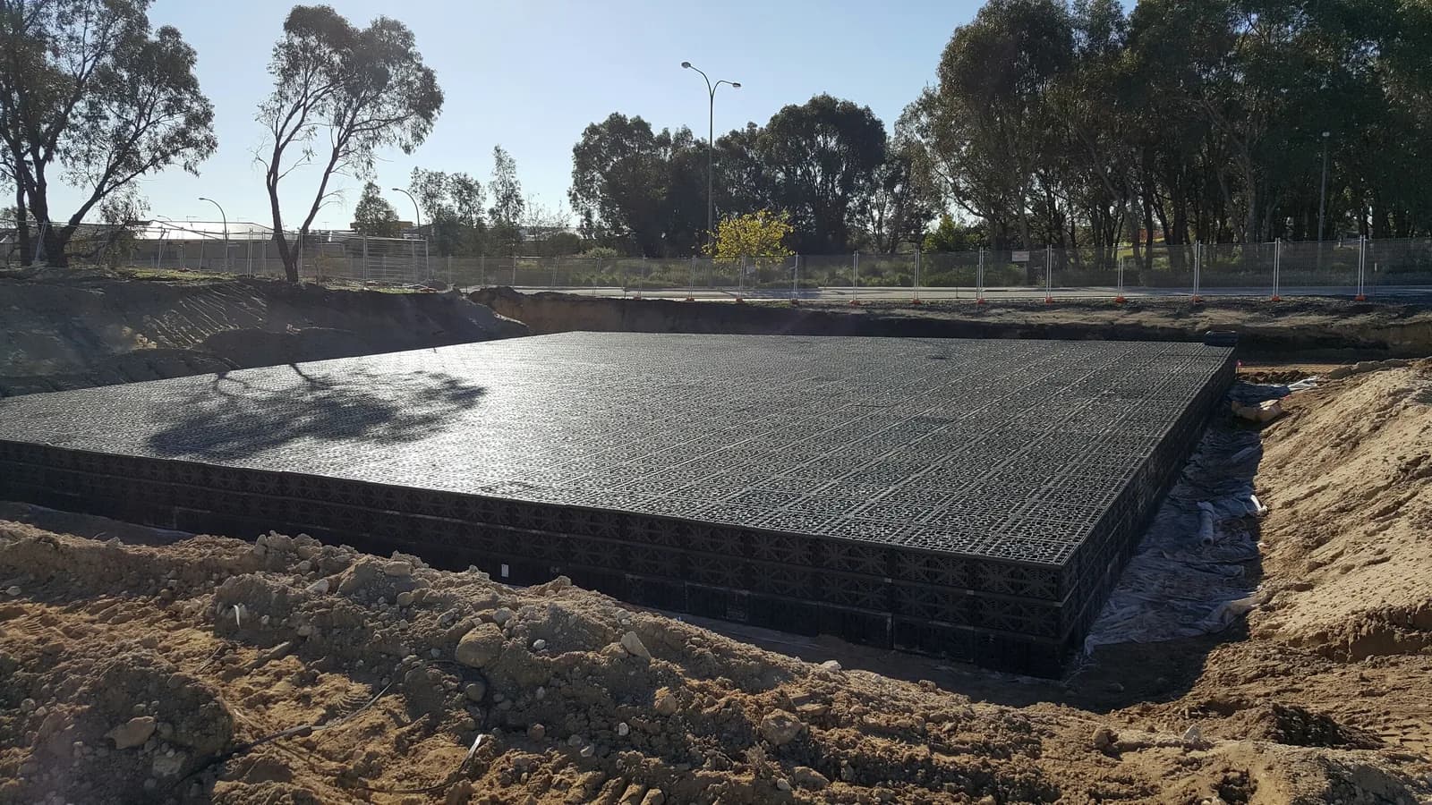 3,000 m³ infiltration for a new secondary college campus project photo, Yanchep, WA
