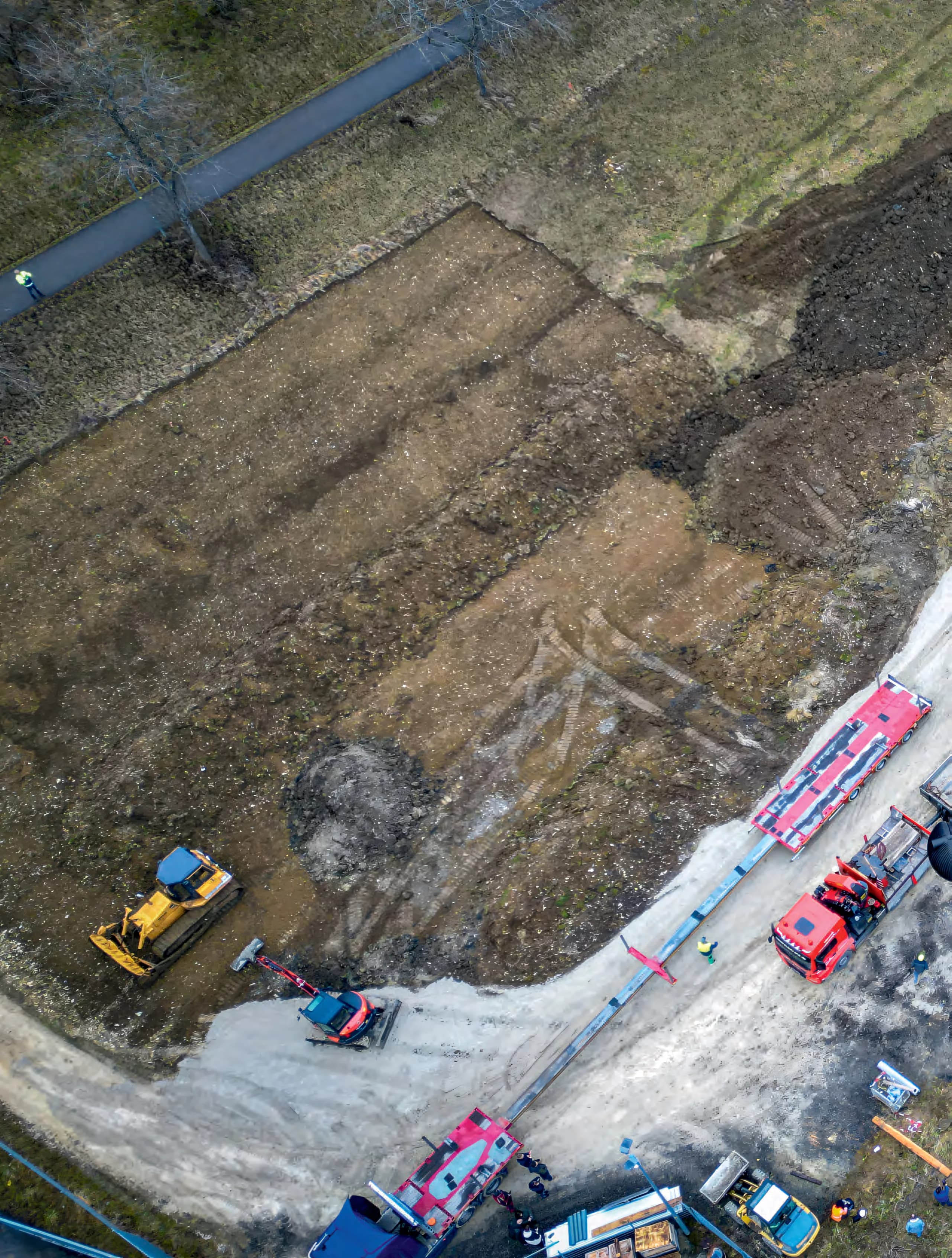 Large civil excavation prepared for a GRAF XXL underground water system