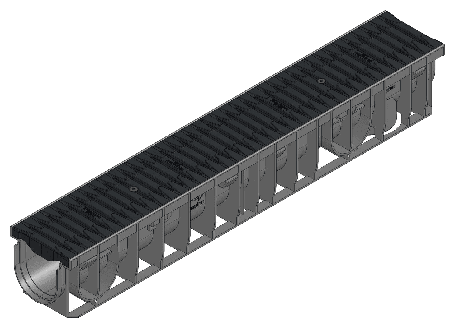 RECYFIX PRO 100 - Type 01 with FIBRETEC Heelguard Slotted Grate SW 9 mm Class D - 1m - HAURATON - Surface Drainage Australia