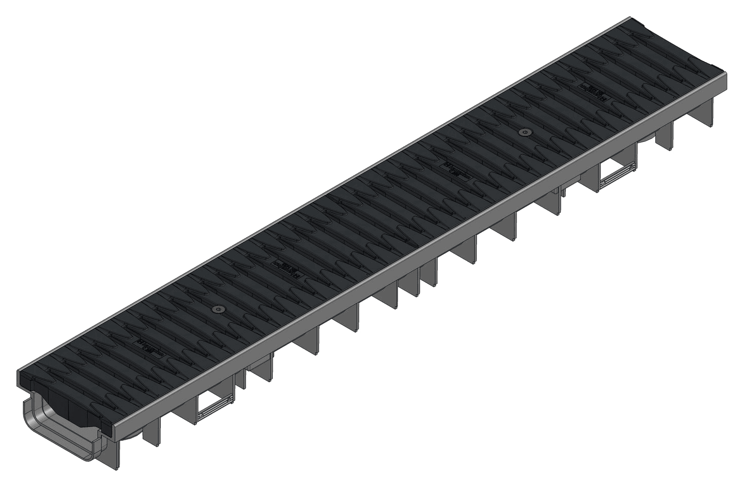 RECYFIX PRO 100 - Type 75 with FIBRETEC Heelguard Slotted Grate SW 9 mm Class D - 1m - HAURATON - Surface Drainage Australia