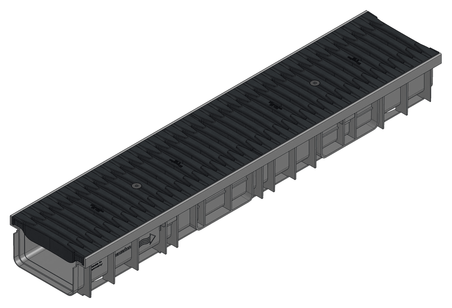 RECYFIX PRO 150 - Type 115 with FIBRETEC Heelguard slotted grating SW 9 mm Class B 1m - HAURATON - Surface Drainage Australia