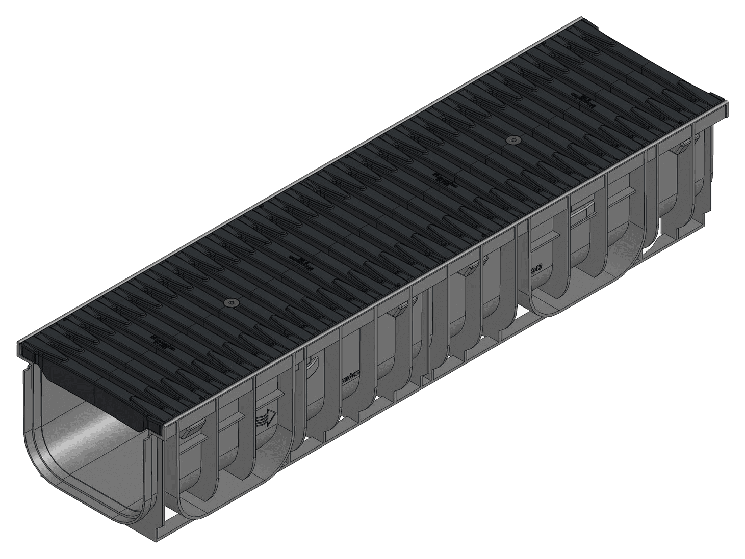 RECYFIX PRO 200 - Type 010 with FIBRETEC Heelguard Slotted Grate SW 9 Class B 1 m - HAURATON - Surface Drainage Australia
