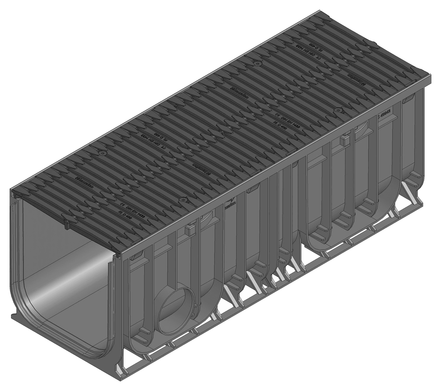 RECYFIX PRO 300 - Type 010 with Stainless Steel 304 Heelguard Grate Class B 1m - HAURATON - Surface Drainage Australia